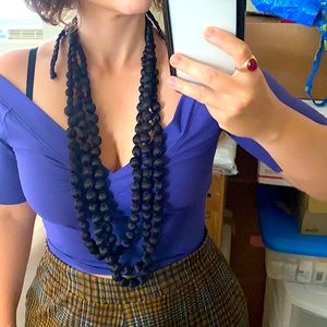 Vintage multi-strand artisan beads necklace